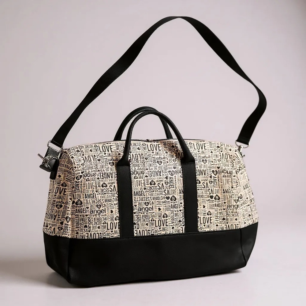 🖤 Victoria’s Secret Script‎ Print Duffel Bag | LOVE Angel Weekender Carryall